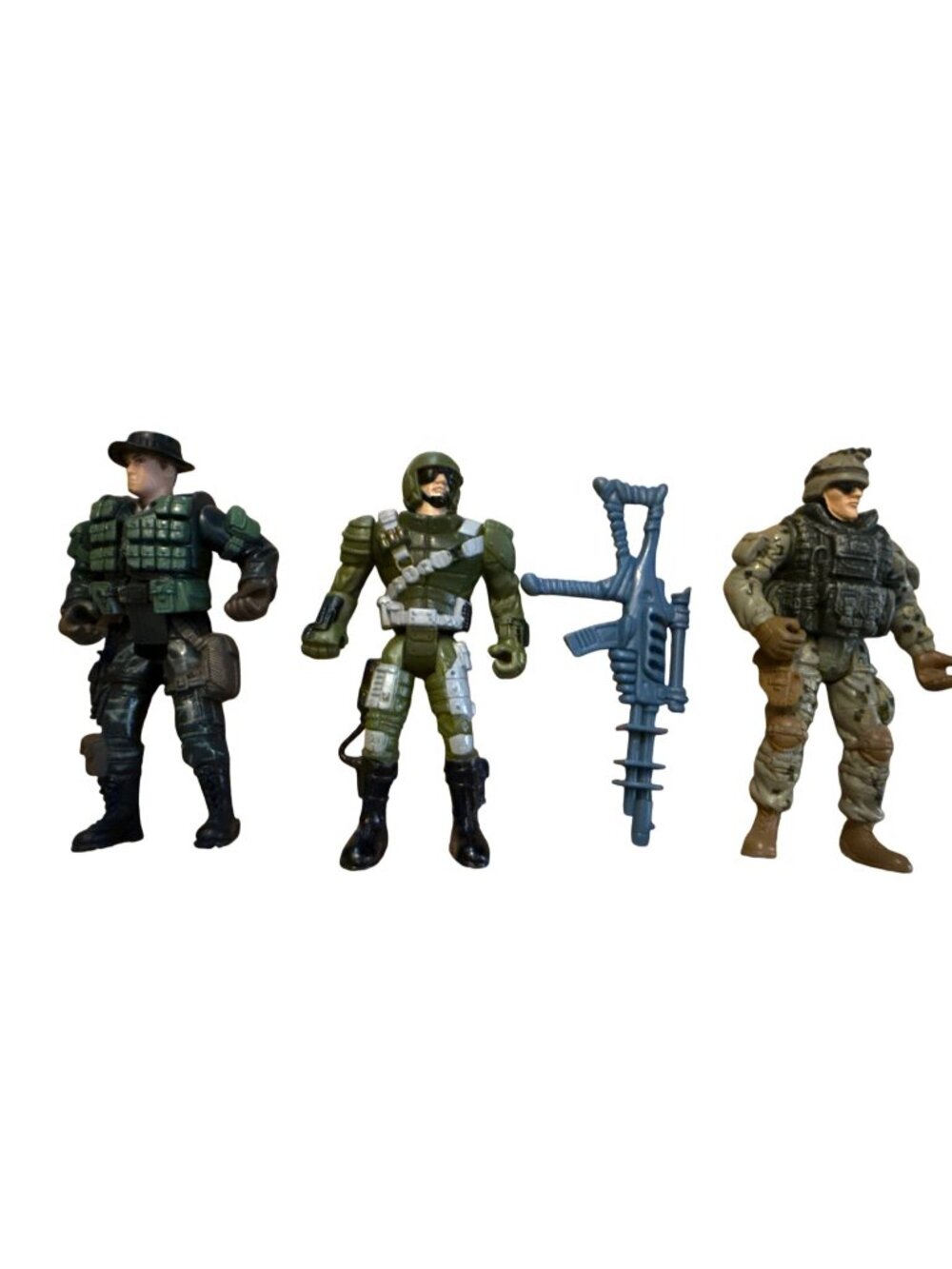 Lanard The Corps Military Action Figures Lot of 3 Soldiers Green Camo w/ Gun